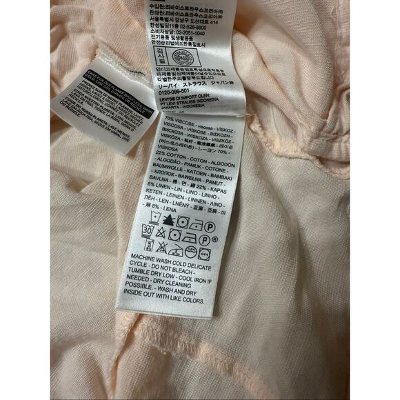 Levi's Women's Sophia Cotton Balloon Sleeve V Neck Top Pink Size Large - Picture 6 of 9